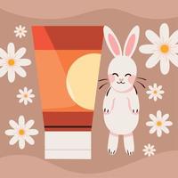 cruelty free, bunny and lotion vector