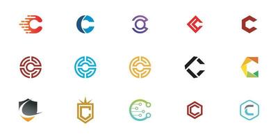 Logos with the letter c, collection vector