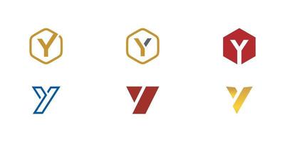 set of initial letter y logo design vector