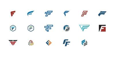 set of initial letter f logo design vector