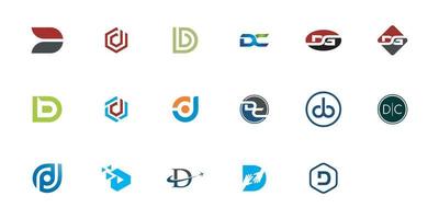 Logos with the letter d, collection vector