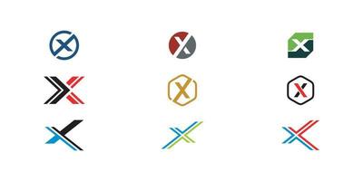 set of initial letter x logo design vector