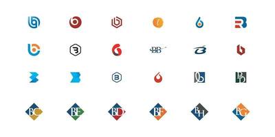 Logos with the letter b, collection vector