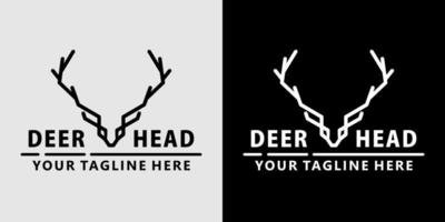 head deer logo template design icon illustration vector