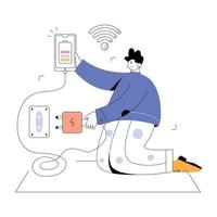 A customizable flat illustration of wireless network vector
