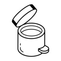 An icon of dustbin line design vector