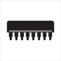 electronic components and microchip icon vector drawing