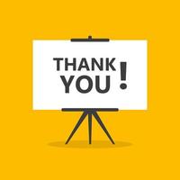 Thank you presentation whiteboard sign on yellow background for business, marketing, flyers, banners, presentations and posters. vector illustration