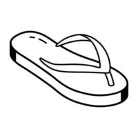 icono de contorno moderno de flip flop vector