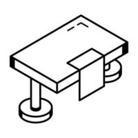 Trendy outline icon of picnic table vector