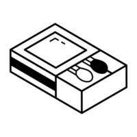 icono de contorno premium de la caja de fósforos vector