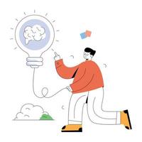 Check this flat illustration of brainstorming vector