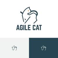 Cute Agile Cat Adorable Pet Lover Logo vector