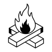 Trendy outline icon vector of wildfire