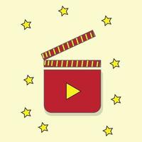 film media video clapperboard for action producer and director camera vector illustration