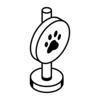 A customizable line icon of animal sign vector