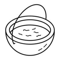 Modern outline icon vector of soup