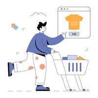 A handy flat illustration of add to cart vector