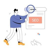 ilustración plana fácil de usar de seo vector