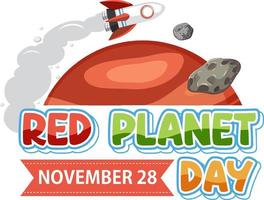 Red Planet Day Banner Design vector