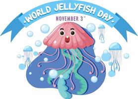 World Jellyfish Day Logo Design vector