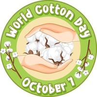 World Cotton Day Banner Template vector