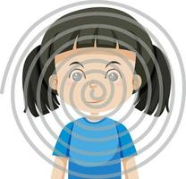 A girl being hypnotized with fraser spiral illusion vector