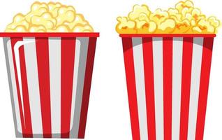 Popcorn red stripes buckets vector