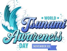 World Tsunami Awareness Day Logo Design vector