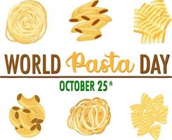 diseño de banner del día mundial de la pasta vector