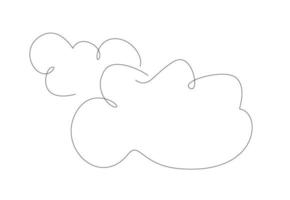 One line cloud icon. Wether cloudy line art illustration. Vector wether in autumn.