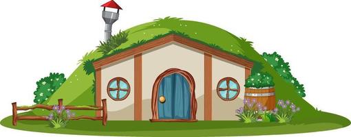 Hobbit house isolated on white background vector