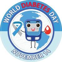 diseño del logotipo de la fuente del día mundial de la diabetes vector