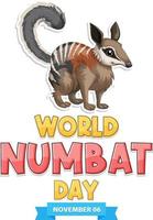 World Numbat Day Logo Design vector