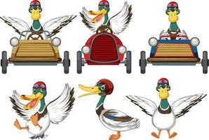 Soapbox derby race concept with ducks vector