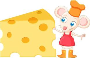 A cute rat with big cheese vector