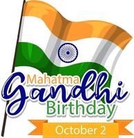 diseño de banner de cumpleaños de mahatma gandhi vector