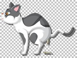 personaje de dibujos animados de gato cagando vector