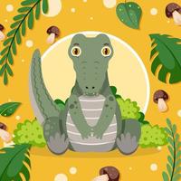 Cute crocodile in flat cartoon style vector