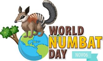 diseño del logotipo del día mundial del numbat vector