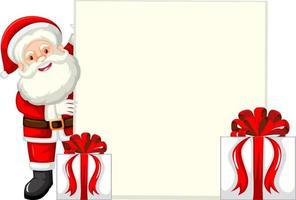 Santa Claus with blank board template vector