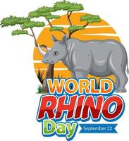 World Rhino Day September 22 vector