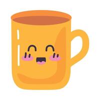 mug kitchen utensil kawaii vector