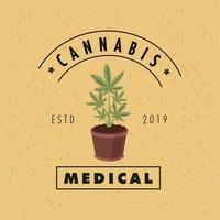 medicinal cannabis postcard vector