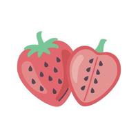 fresh strawberries fruits vector