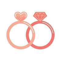 anillos de matrimonio de boda vector