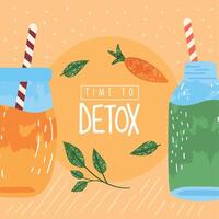 time to detox lettering card vector