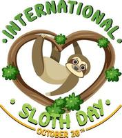 International sloth day banner concept vector