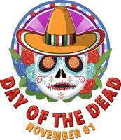 dia de muertos con calaca mexicana vector