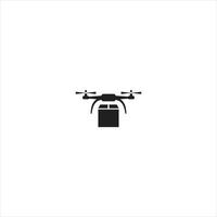 Drone delivering a parcel. Unmanned automatic aircraft used for transporting goods. Pixel perfect, editable stroke icon vector